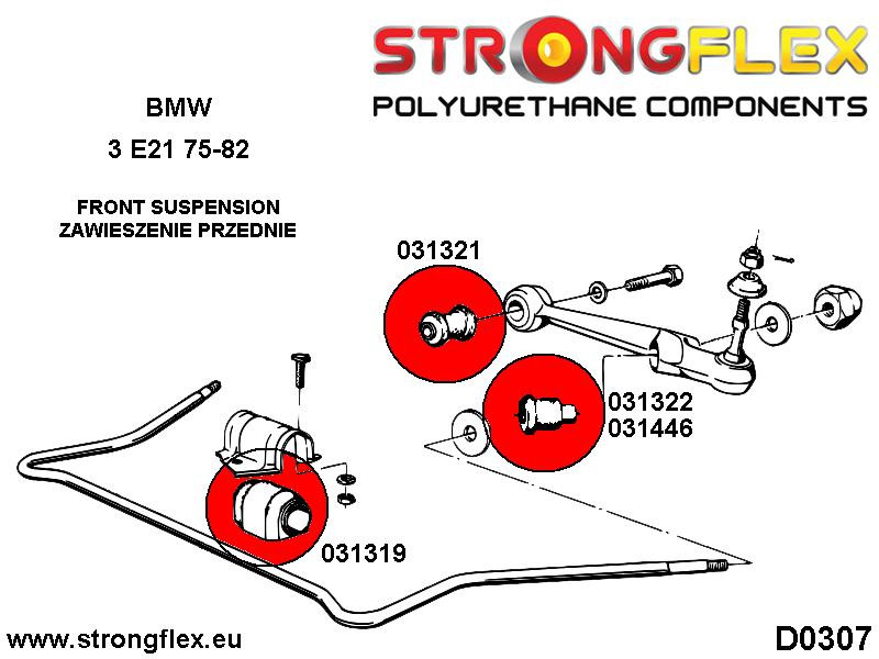 031319A: Voorste stabilisatorstangbus SPORT