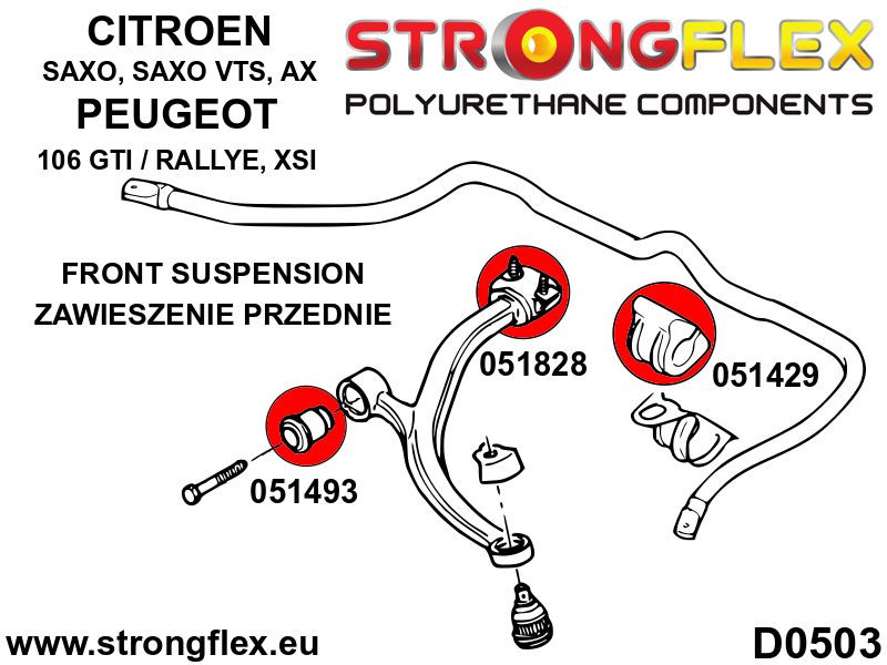 051429A: Voorste stabilisatorstangbus SPORT