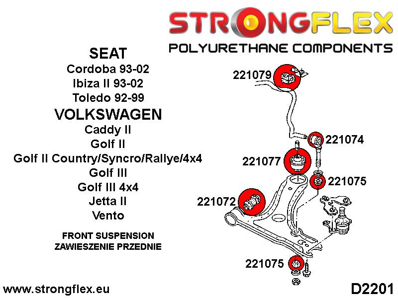 221074B: Oogboutbus voorste stabilisatorstang