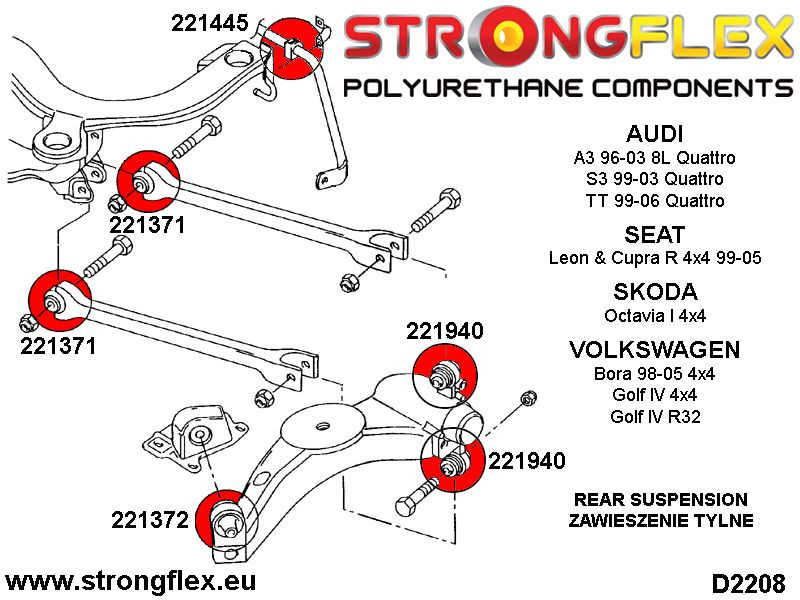 221445A: Bus stabilisatorstang achter SPORT