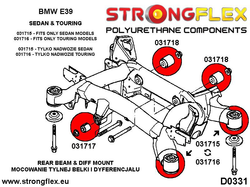 036190B: Rear beam bush kit E39 Sedan