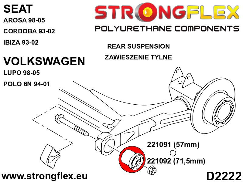 221092A: Achterbalkbus 71,5 mm SPORT