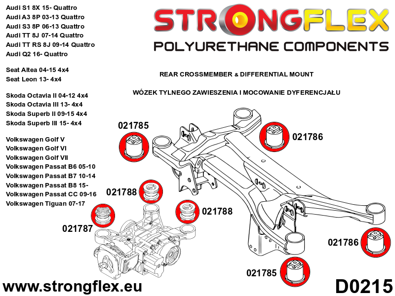 021785B: Achtersubframe - voorste bus 70 mm