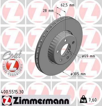 Zimmermann remschijf Formula S vooras E-KLASSE x238) C-KLASSE x205