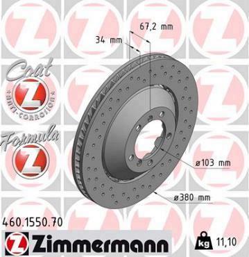 Zimmermann remschijf Formula Z vooras links 911 (997) 3.8 GT3