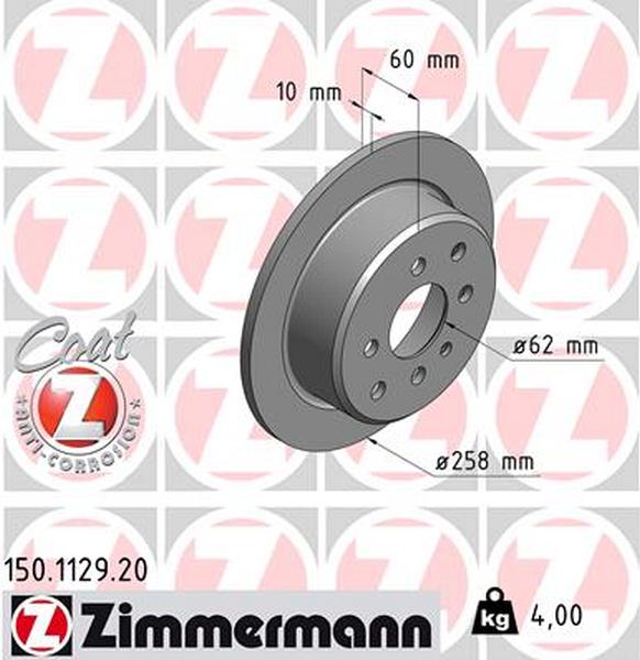 Achterzijde remschijven Zimmermann E30 325i/E21 323i