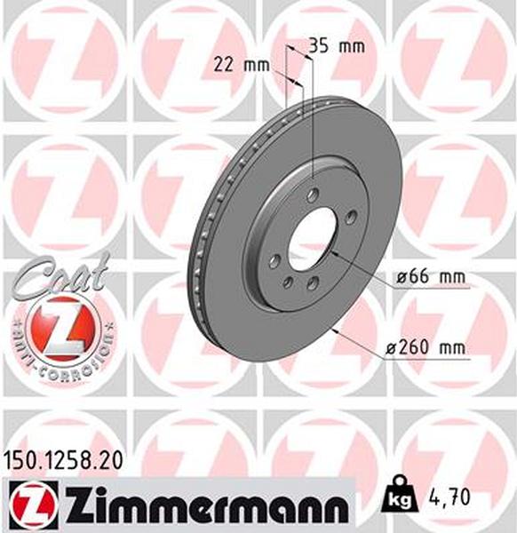 Voorzijde remschijven Zimmermann E30 325i