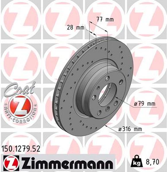 Zimmermann remschijf 150.1279.52 (E38)