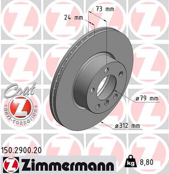 Voorzijde remschijven Zimmermann 114i-430D