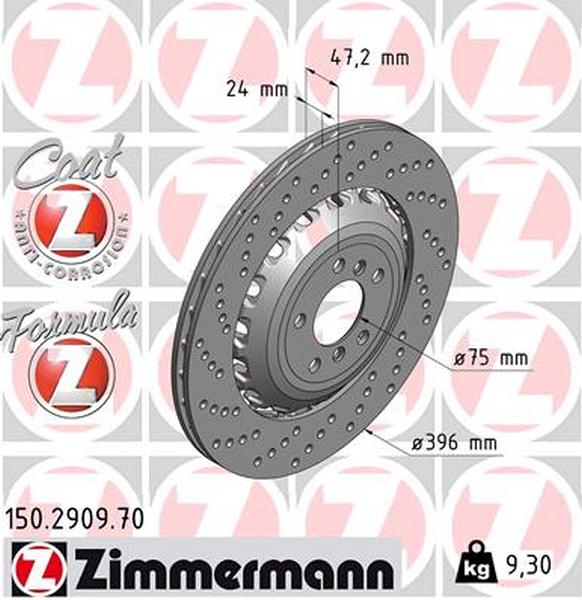 Zimmermann remschijf Formula Z achteras links F10-F13 M5/M6