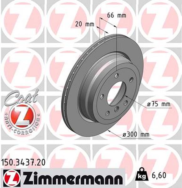 Achterzijde remschijven Zimmermann 123d, 130i, E90 325i X1 E84