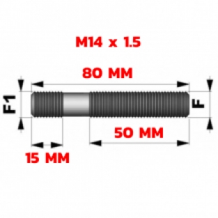 Wiel tapeind M14x1.50 80mm lang