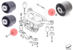 Originele diff ophang bussen E46 (non-M) 3 stuks