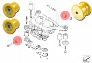 Strongflex diff ophang bussen E46, E83 X3 en Z4 E85 E86 E89(non-M) 3 stuks